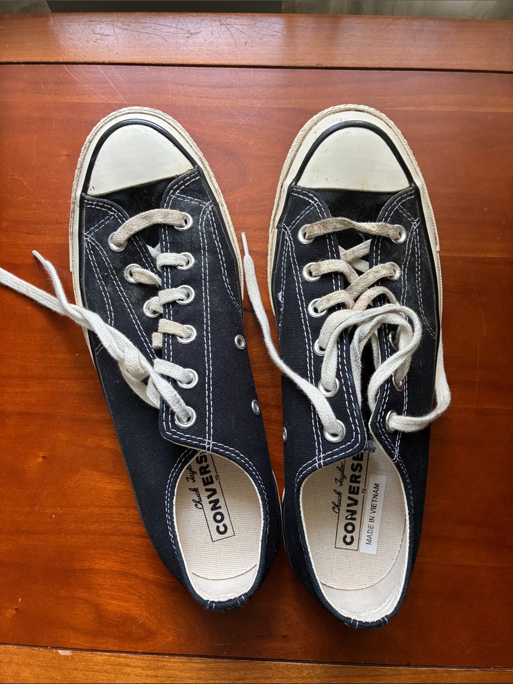 Converse Black Canvas Low-Top Sneakers with White Accents